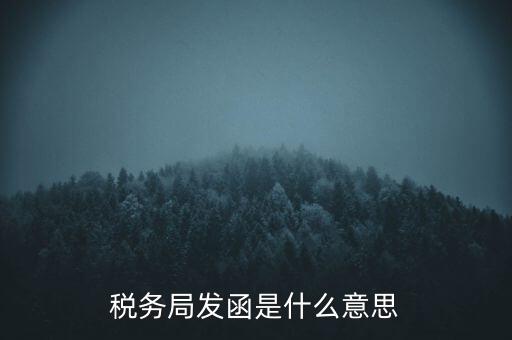 稅務局發函是什么意思