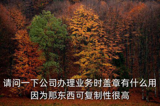 請問一下公司辦理業務時蓋章有什么用因為那東西可復制性很高