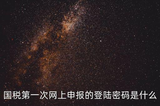 廣東國稅網登錄密碼是什么，國稅第一次網上申報的登陸密碼是什么