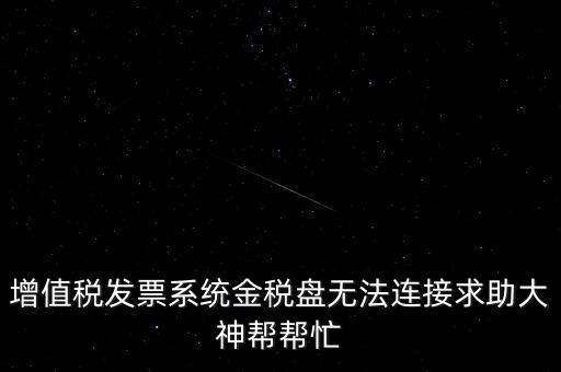 增值稅發票系統金稅盤無法連接求助大神幫幫忙