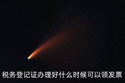 稅務登記證辦理好什么時候可以領發票
