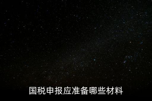 國稅申報應準備哪些材料
