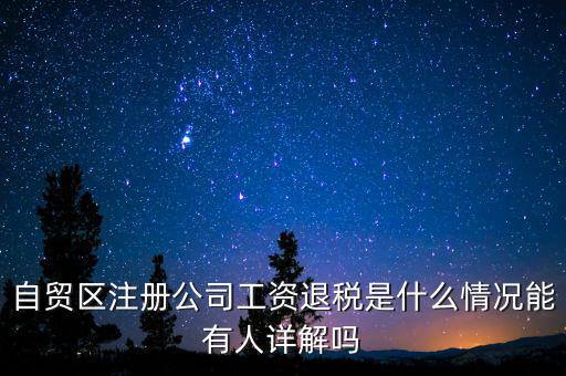 自貿區注冊公司工資退稅是什么情況能有人詳解嗎