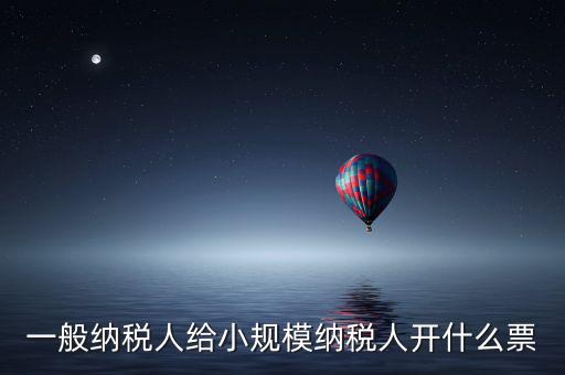 一般納稅人給小規模納稅人開什么票