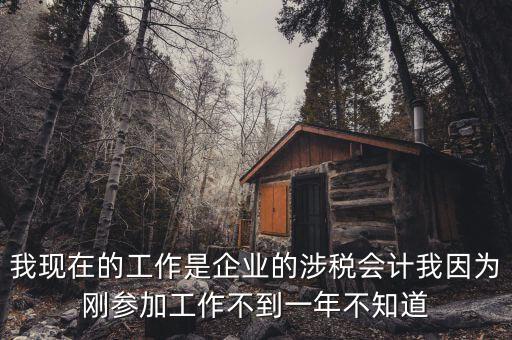 我現在的工作是企業的涉稅會計我因為剛參加工作不到一年不知道