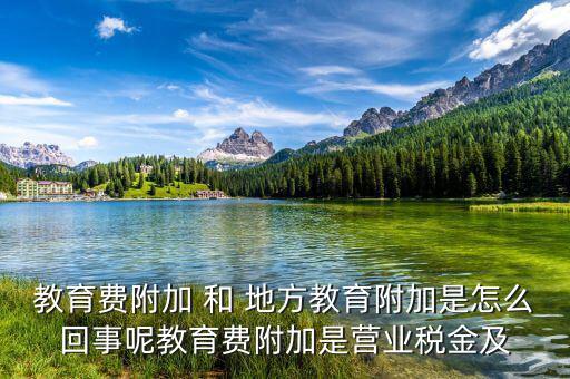 教育費附加 和 地方教育附加是怎么回事呢教育費附加是營業稅金及