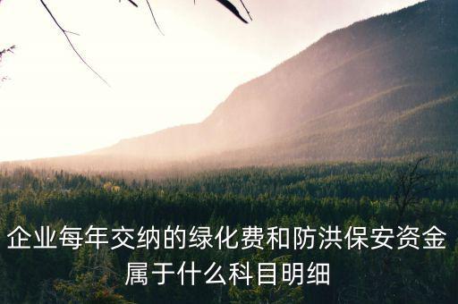 企業每年交納的綠化費和防洪保安資金屬于什么科目明細