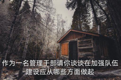作為一名管理干部請你談談在加強隊伍建設應從哪些方面做起