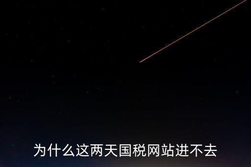 為什么這兩天國稅網站進不去