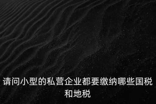 請問小型的私營企業都要繳納哪些國稅和地稅