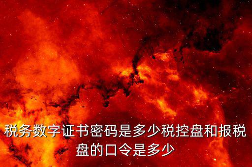 稅務數字證書密碼是多少稅控盤和報稅盤的口令是多少