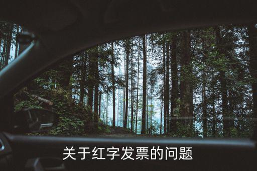 關于紅字發票的問題