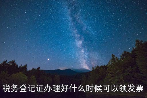 稅務登記證辦理好什么時候可以領發票