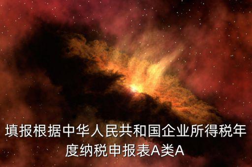 填報根據中華人民共和國企業所得稅年度納稅申報表A類A
