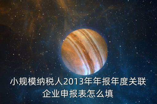小規模納稅人2013年年報年度關聯企業申報表怎么填