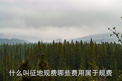 什么叫征地規費哪些費用屬于規費