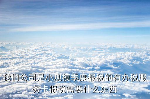 辦稅服務卡需要帶什么手續，我們公司是小規模季度報稅的有辦稅服務卡報稅需要什么東西