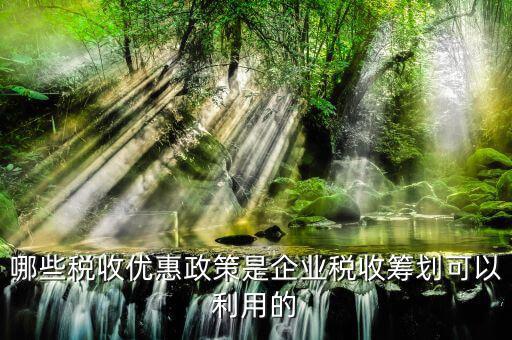 哪些稅收優惠政策是企業稅收籌劃可以利用的
