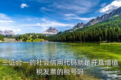 三證合一的社會信用代碼就是開具增值稅發票的稅號嗎