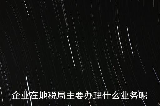 企業在地稅局主要辦理什么業務呢