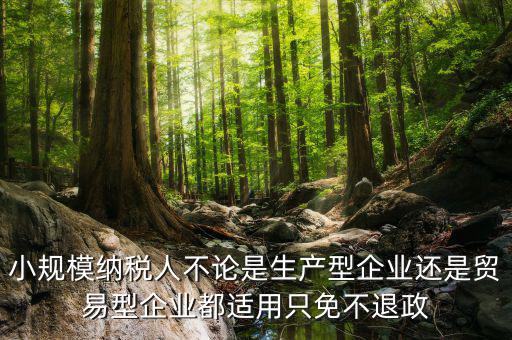 小規模納稅免征什么稅，小規模納稅人不論是生產型企業還是貿易型企業都適用只免不退政