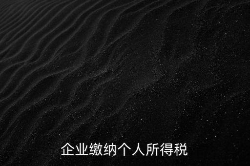企業繳納個人所得稅
