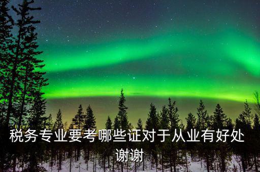 稅務專業要考哪些證對于從業有好處 謝謝