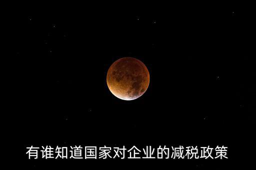 有誰知道國家對企業的減稅政策