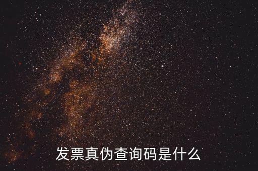 發票真偽查詢碼是什么