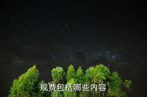 規費包括哪些內容