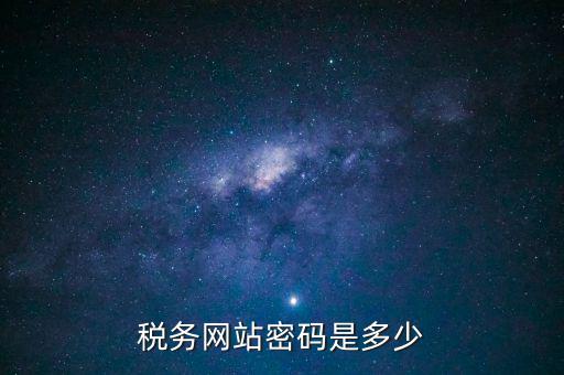 稅務網(wǎng)站密碼是多少