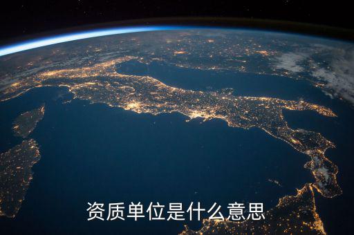 單位納稅資質是什么意思，資質單位是什么意思