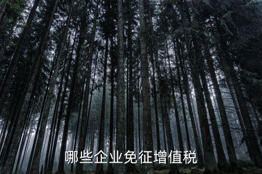 哪些企業免征增值稅