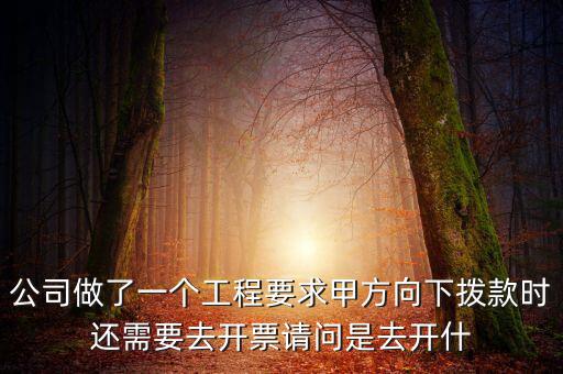 公司做了一個工程要求甲方向下撥款時還需要去開票請問是去開什