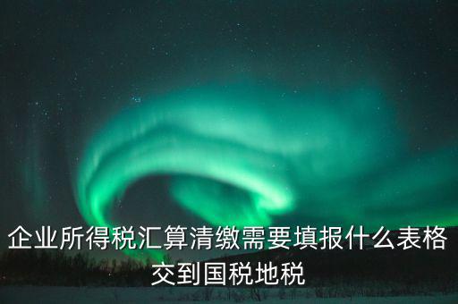 企業所得稅匯算清繳需要填報什么表格交到國稅地稅