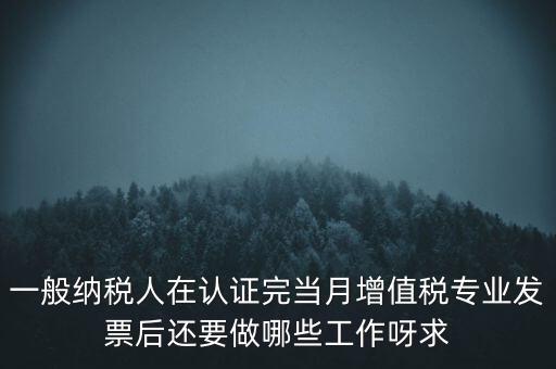 一般納稅人在認證完當月增值稅專業發票后還要做哪些工作呀求