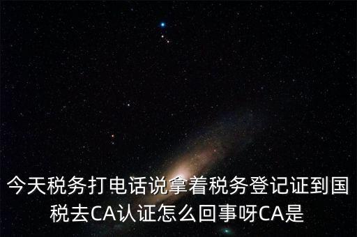 今天稅務打電話說拿著稅務登記證到國稅去CA認證怎么回事呀CA是