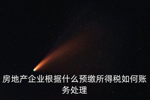 房地產企業根據什么預繳所得稅如何賬務處理
