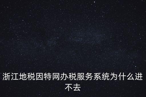 浙江地稅因特網辦稅服務系統為什么進不去