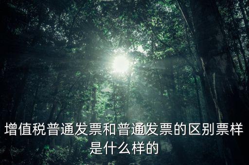 增值稅普通發票和普通發票的區別票樣是什么樣的