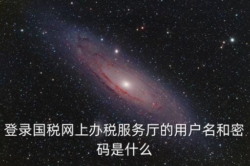 登錄國稅網上辦稅服務廳的用戶名和密碼是什么