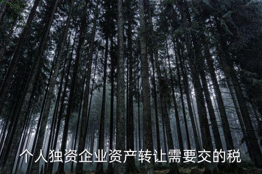 個人獨資企業資產轉讓需要交的稅