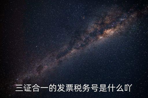 三證合一以后稅號是什么，三證合一的發票稅務號是什么吖