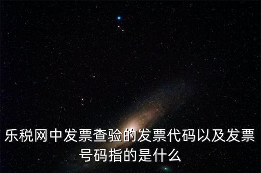 發票的查詢碼是什么，樂稅網中發票查驗的發票代碼以及發票號碼指的是什么