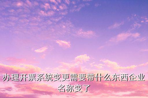辦理開票系統變更需要帶什么東西企業名稱變了