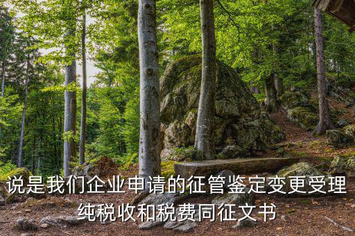 說是我們企業申請的征管鑒定變更受理純稅收和稅費同征文書