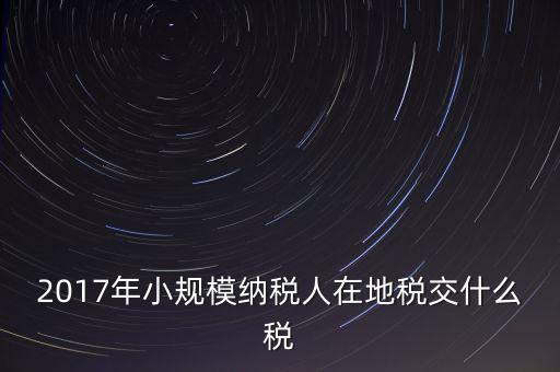 2017年小規模納稅人在地稅交什么稅