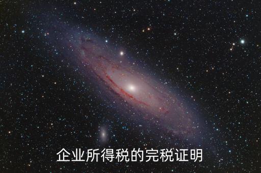 企業所得稅的完稅證明