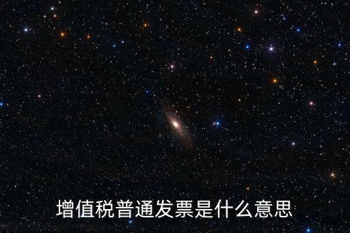 增值稅普通發票是什么意思