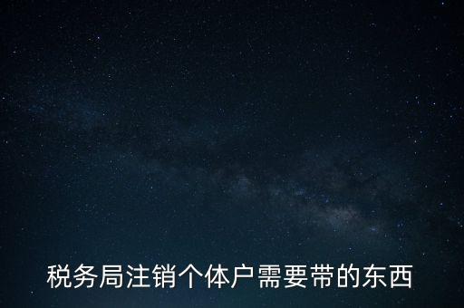 稅務局注銷個體戶需要帶的東西